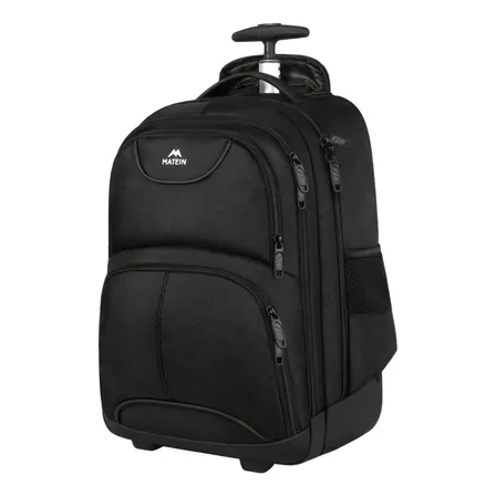 Mochila de Viaje Matein con Ruedas y Compartimento para Laptop 17 Pulgadas, Impermeable