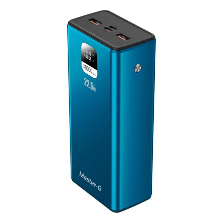 Bateria Power Bank Master-g 30000mah 22.5w Color Azul