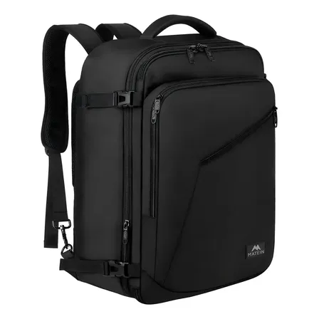 Mochila De Viaje Impermeable Antirrobo Grande Equipaje De Mano De 10 Kg Aprobado Por Avión Para Hombre Y Mujer 1159 40 L Color Negro, Regalo Para Hombre, Regalo Para Papa