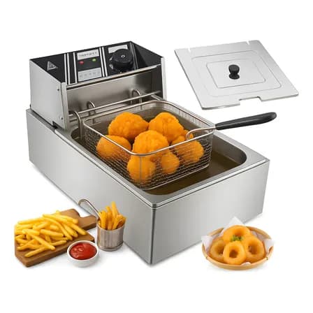 Freidora Electrica Eoland Capacidad 6 Litro Aceite Industrial Papas Fritas