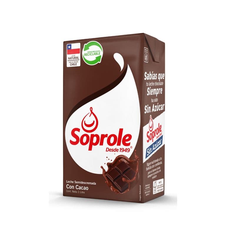 Leche semidescremada Soprole chocolate 1 L