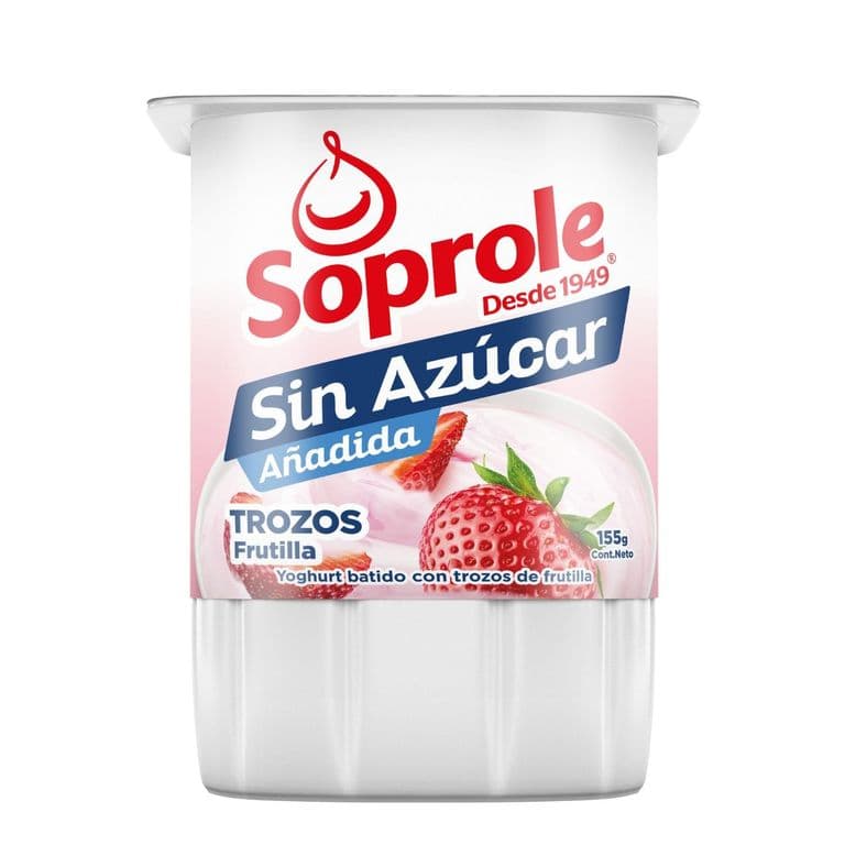 Yoghurt Soprole sin azúcar frutilla 155 g - imagen 1