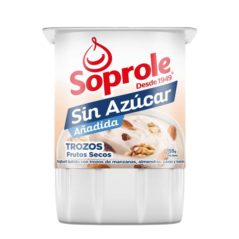 Yoghurt Soprole sin azúcar trozos frutos secos 155 g - imagen 1