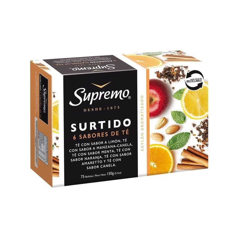 Té Supremo surtido 6 sabores 75 bolsitas - imagen 1