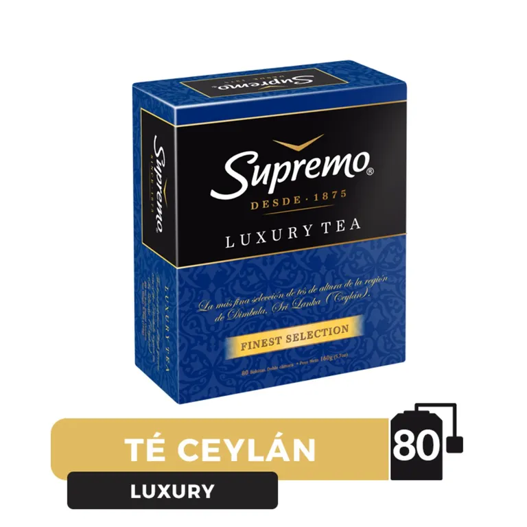 Té premium Supremo Luxury 80 bolsitas