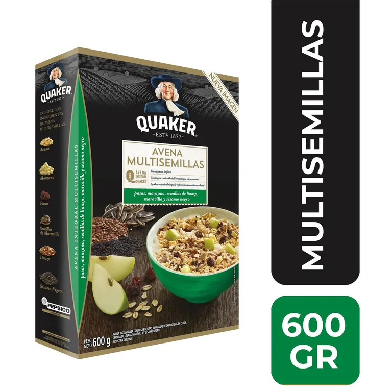 Avena Quaker multisemillas pasas, manzana y linaza 600 g - imagen 1