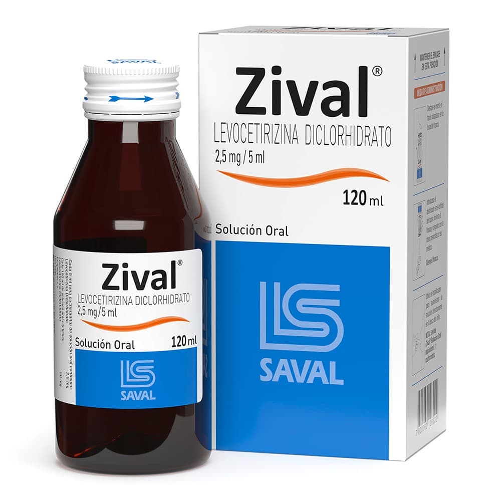 ZIVAL JARABE Levocetirizina Diclorhidrato 2,5 mg 120 ml