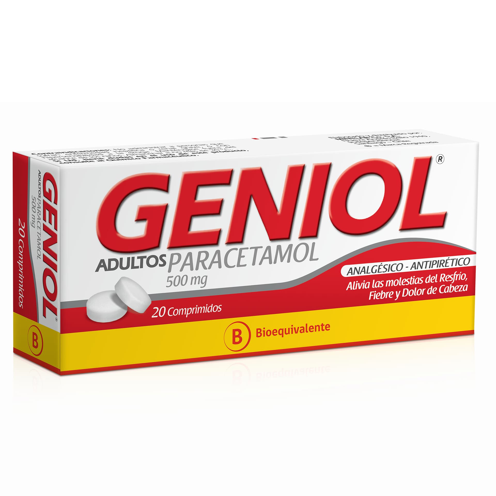 Geniol Adultos Paracetamol 500 mg 20 Comprimidos