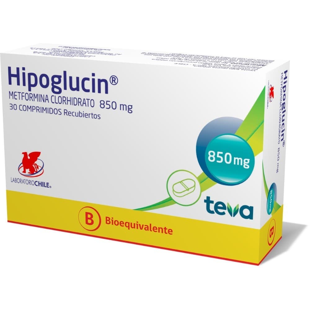 Hipoglucin Metformina 850 mg 30 Comprimidos