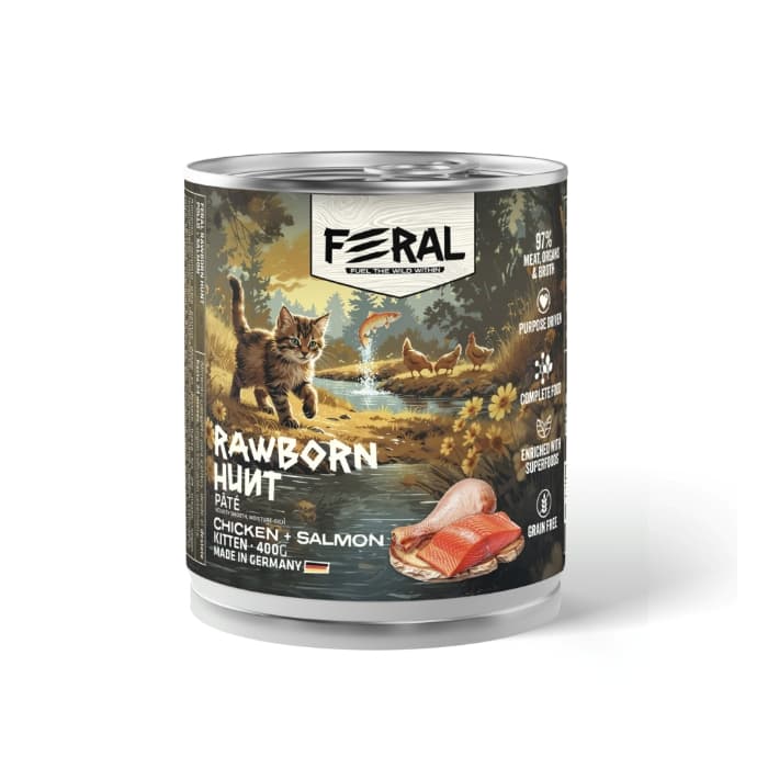 LATA FERAL KITTEN POLLO&SALMON 400 GR