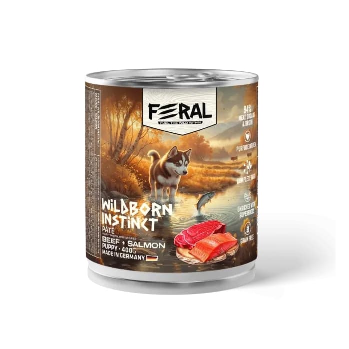 LATA FERAL PUPPY BEEF&SALMON 400GR